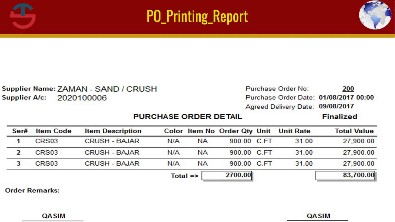 Printing Report