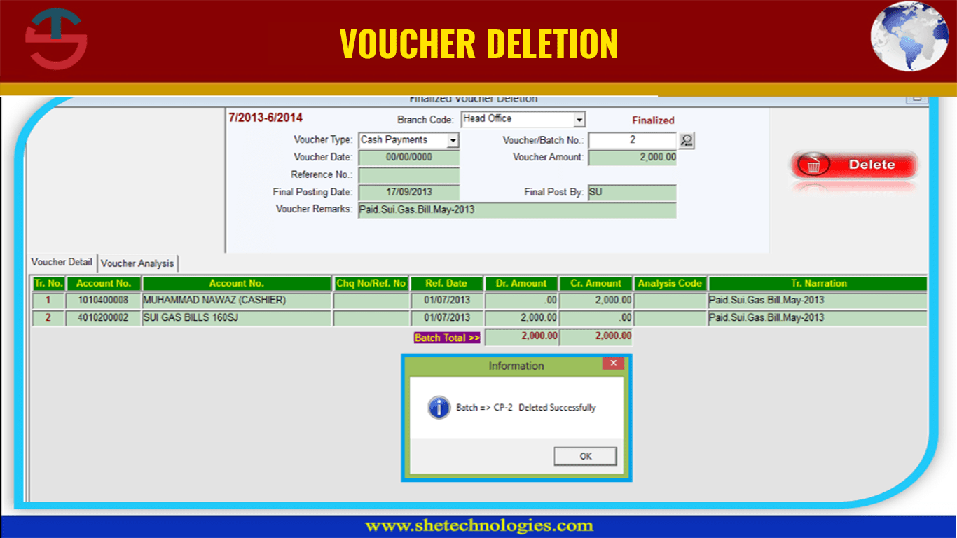 Voucher Deletion